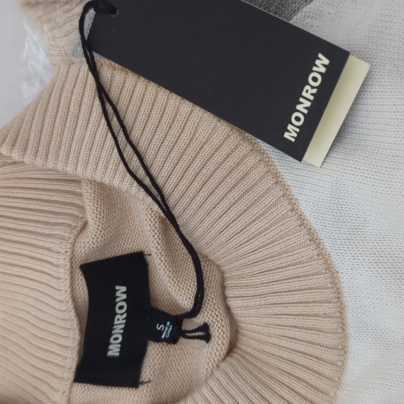 NWT Monrow color block mock neck sweater - Picture 6 of 8